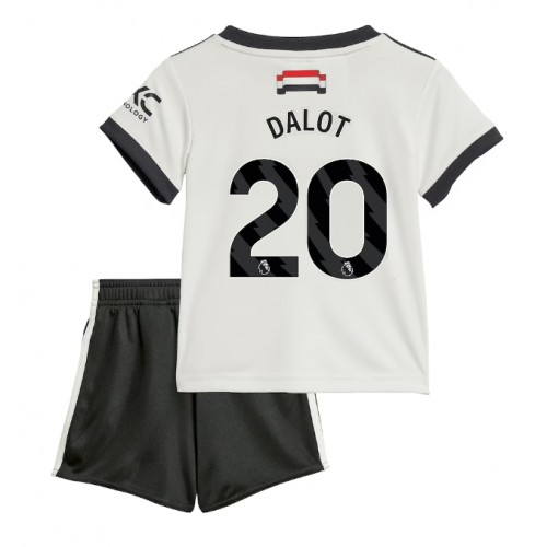 Dres Manchester United Diogo Dalot #20 Rezervni za djecu 2024-25 Kratak Rukav (+ kratke hlače)